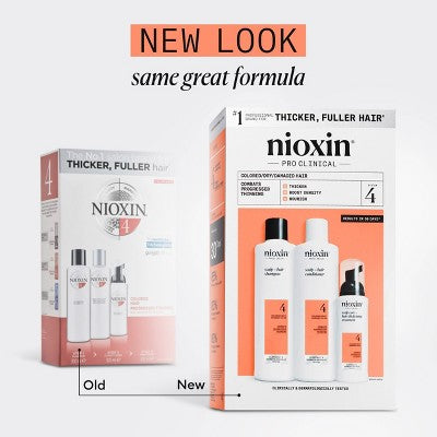Nioxin System 4 Hair Thickening Colored & Damaged Hair Shampoo & Conditioner Kit 3ct - New This is Beauty US