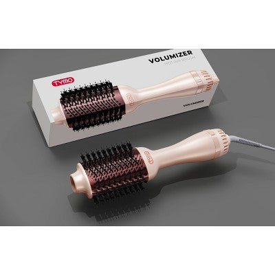 TYMO Volumizer Hot Air Brush Hair Dryer Champagne Pink - Imperfect Box This is Beauty US