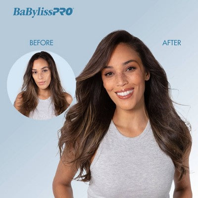 BaBylissPRO Nano Titanium Compact Hot Air Straightening Brush Blue - New This is Beauty US