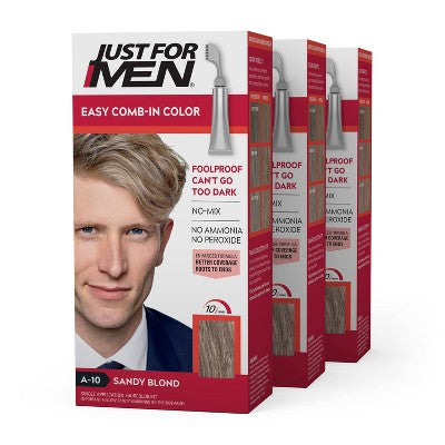 Just For Men Easy CombIn Color Gray Hair Coloring Sandy Blond A10 3pk - New This is Beauty US