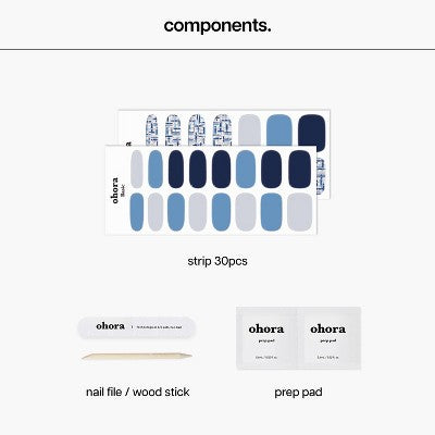 Ohora Gel Nail Art Design Line Sapphire Soiree 30ct - Imperfect Box This is Beauty US