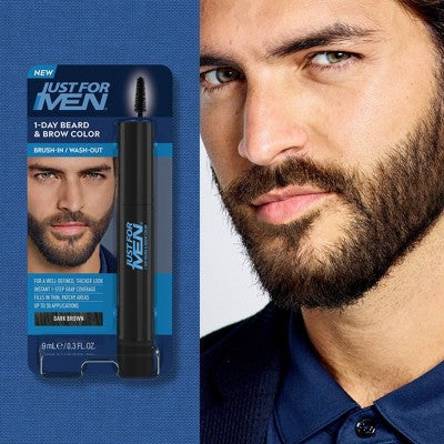 Just For Men 1-Day Beard &  Brow Color Dark Brown - New This is Beauty US
