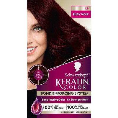 Schwarzkopf Keratin Permanent Hair Color Ruby Noir 2.08 fl oz - New This is Beauty US