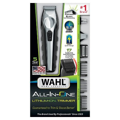 Wahl Lithium Ion All In One Cordless Rechargeable Electric Beard Trimmer, Shaver, Detailer, Nose Trimmer - Imperfect Box This is Beauty US