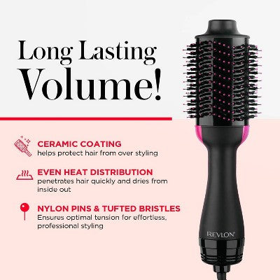 Revlon One-Step Volumizer Hair Dryer and Hot Air Brush Black - Imperfect Box This is Beauty US