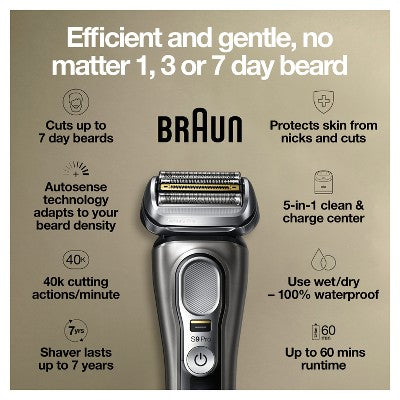 Braun Series 9-9465cc Pro Electric Foil Shaver with ProLift Beard Trimmer; Clean; Charge SmartCare Center - Imperfect Box This is Beauty US