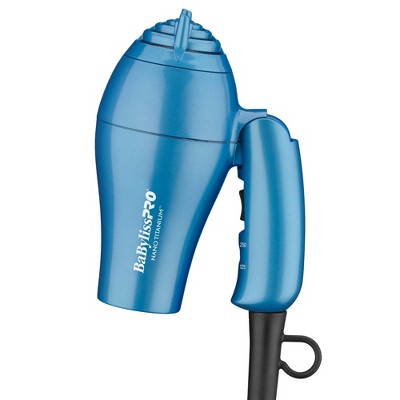 BaBylissPRO Nano Titanium Travel Hair Dryer Blue 1000W - New This is Beauty US