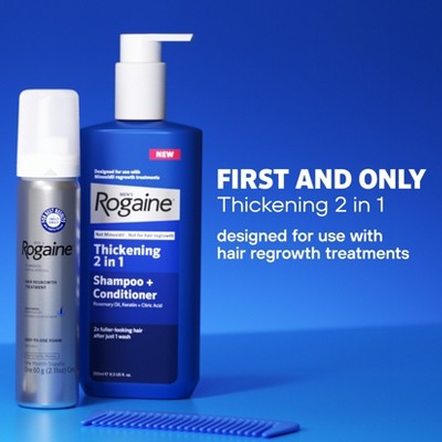 Rogaine 2-in-1 Thickening Shampoo and Conditioner Hair Regrowth Treatment Cream 8.4 fl oz - New This is Beauty US