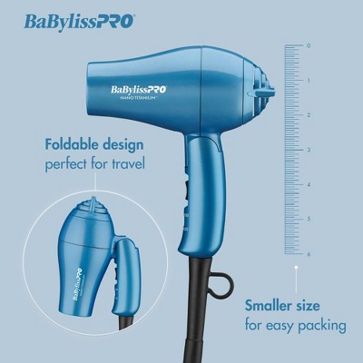 BaBylissPRO Nano Titanium Travel Hair Dryer - Blue - 1000W This is Beauty US