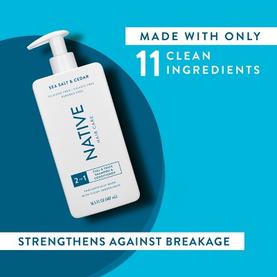 Native Sea Salt & Cedar  2-in-1 Shampoo & Conditioner  16.5 fl oz - New This is Beauty US