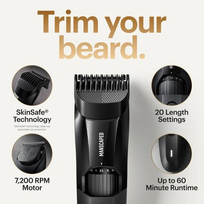MANSCAPED The Beard Hedger SkinSafe Cordless Beard Trimmer, Waterproof Clippers for Facial Hair Shaving - Imperfect Box This is Beauty US