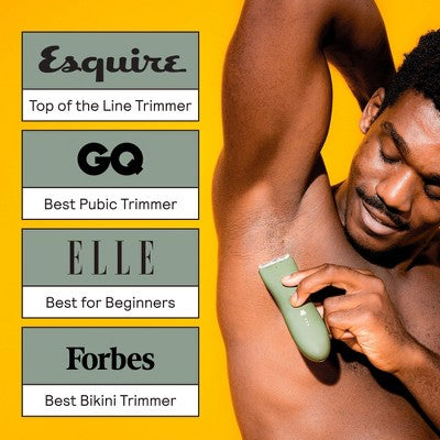 Meridian Trimmer Original Pubic & Body Hair Trimmer for Men & Women, Below-the-Belt Groomer, Ball Trimmer, Bikini Trimmer Sage - Imperfect Box This is Beauty US