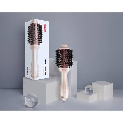 TYMO Volumizer Hot Air Brush Hair Dryer Champagne Pink - New This is Beauty US