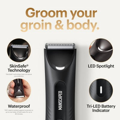 MANSCAPED The Lawn Mower 3.0 Plus Essentials Shaving Kit, SkinSafe Electric Groin and Body Hair Trimmer, Men's Grooming Gift Set - Imperfect Box This is Beauty US