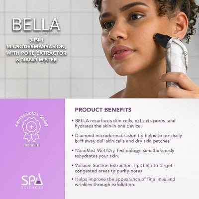 Spa Sciences BELLA 3-in-1 Diamond Tip Microdermabrasion System - Imperfect Box This is Beauty US