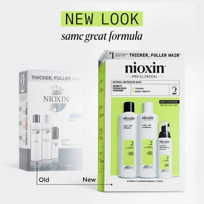 Nioxin System 2 Hair Thickening Natural & Untreated Hair Shampoo & Conditioner Kit 3ct - New This is Beauty US