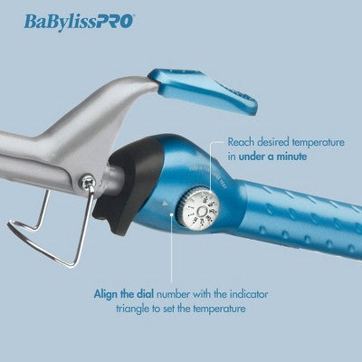 BaBylissPRO Nano Titanium Spring Curling Iron Blue 1.5" - Imperfect Box This is Beauty US