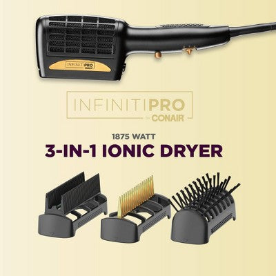 Conair 3 in 1 Styling Hair Dryer Gold 1875 watts - Imperfect Box This is Beauty US
