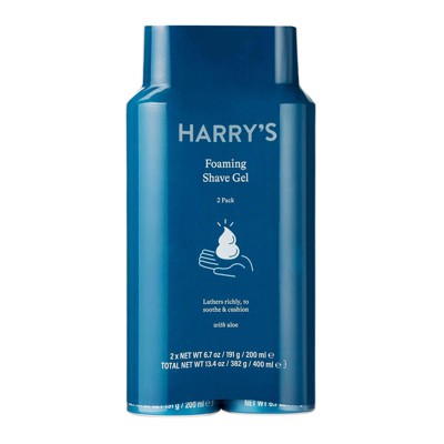 Harry's Men's Foaming Shave Gel with Aloe 6.7oz/2pk - Imperfect Box This is Beauty US