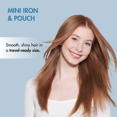 BaBylissPRO Nano Titanium Mini Flat Iron & Pouch Blue - New This is Beauty US