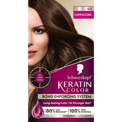 Schwarzkopf Keratin Permanent Hair Color Cappuccino 2.08 fl oz - New This is Beauty US
