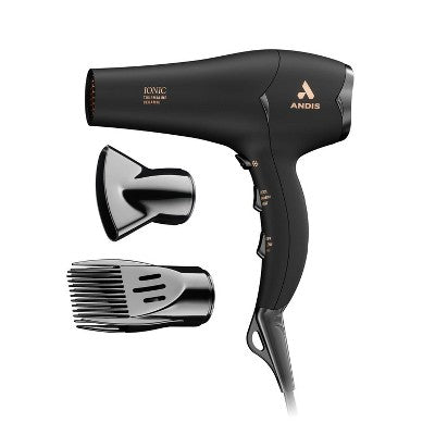 Andis Pro Dry Soft Grip Tourmaline Ionic Ceramic 1875W Hair Dryer - Black This is Beauty US