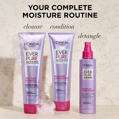 L'Oreal Paris EverPure Moisture Rosemary Oil Shampoo for Dry Hair 23 fl oz - Imperfect Container This is Beauty US