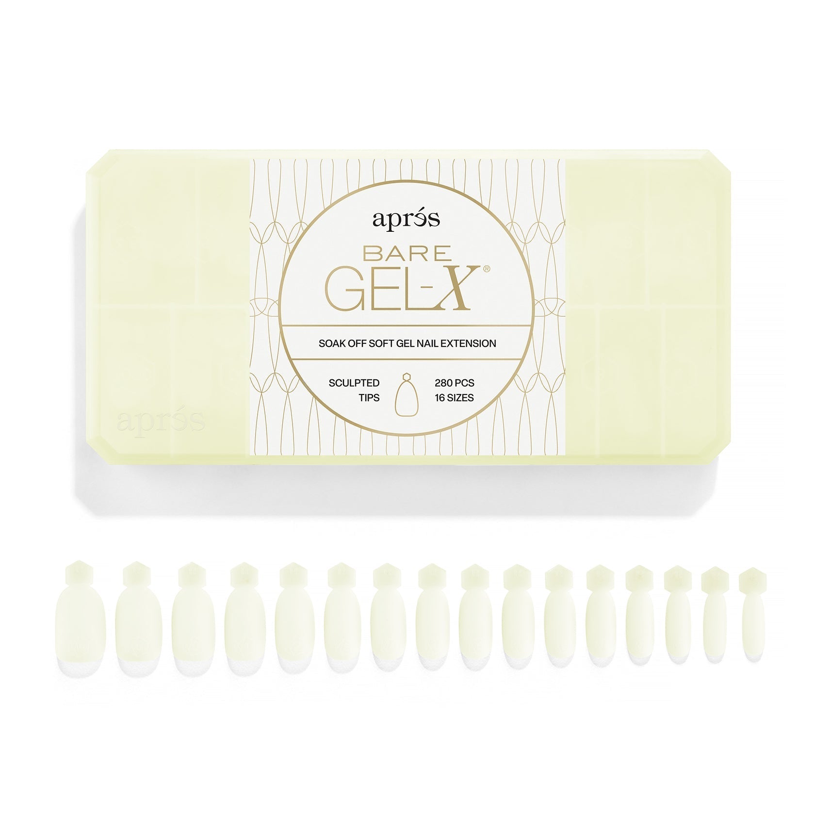 Aprés Bare Gel-X Sculpted Box of Tips (16 sizes, 280pcs) Lunali Nail Supply