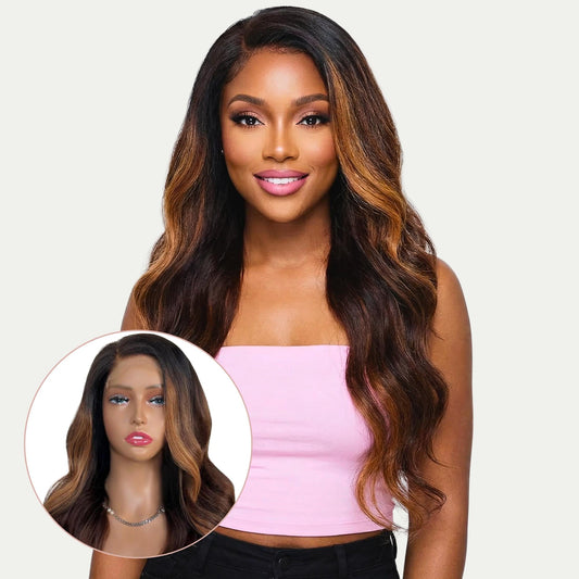 Raw Giselle Glueless 5x5 HD Lace Professionally Colored 100% Human Hair Closure Wig Private Label