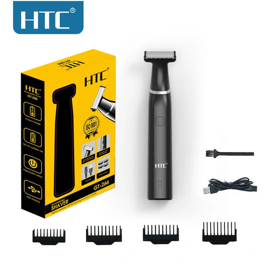 HTC Men's Electric Groin Hair Trimmer Pubic Hair Trimmer Body Grooming Clipper for Men Bikini Epilator Rechargeable Shaver Razor WTN Essentials