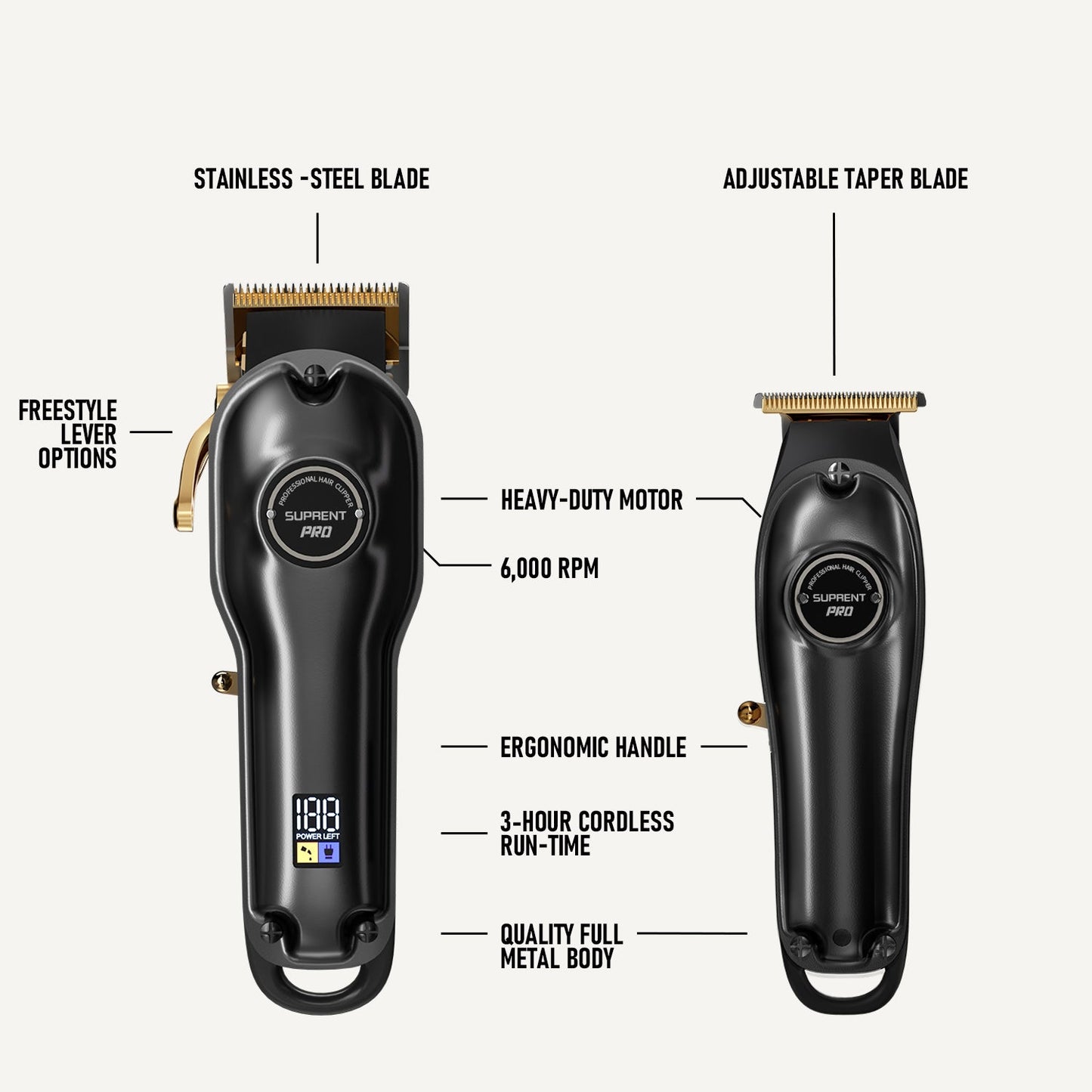 The Black Devil Clipper and Trimmer Set -  HC596BX