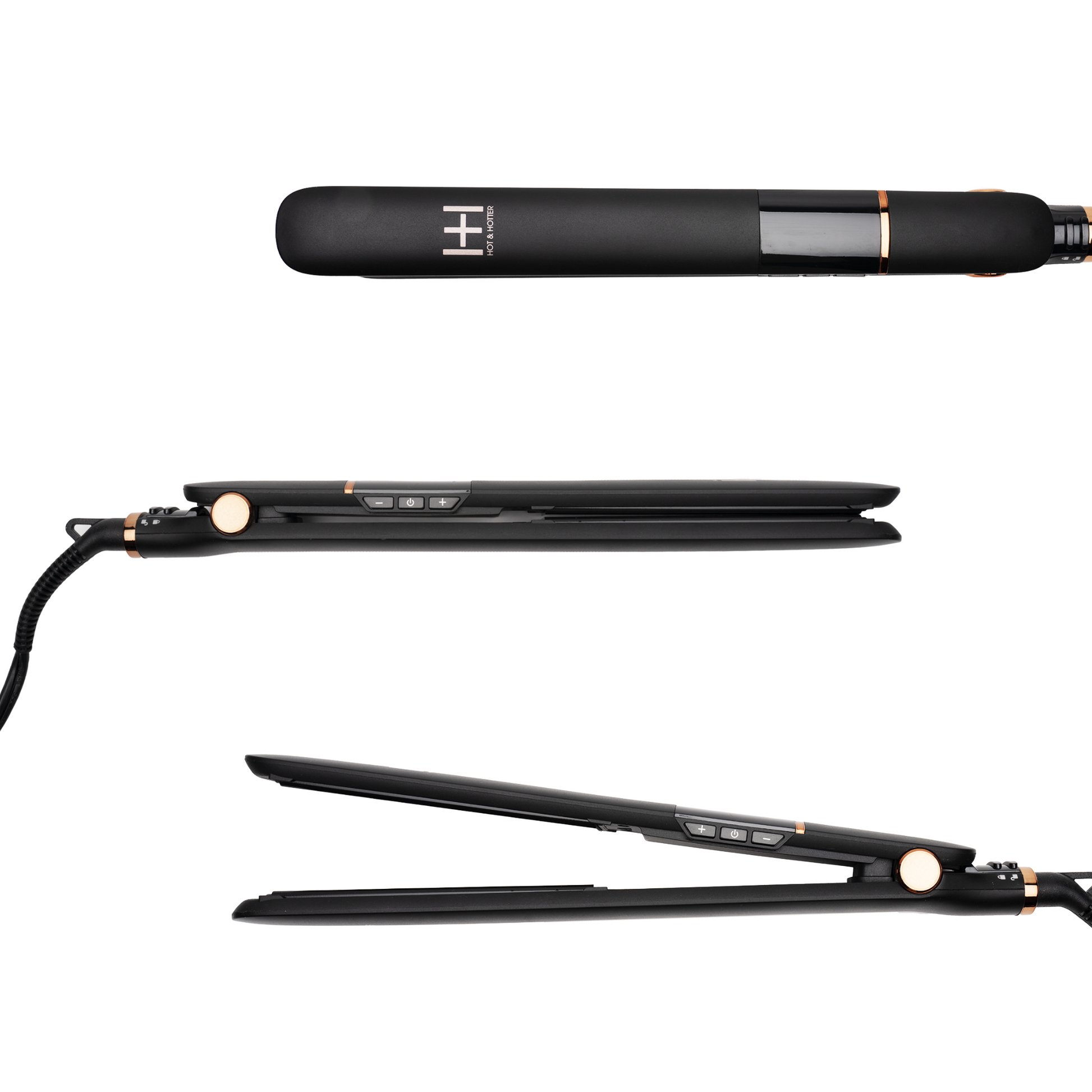 Hot & Hotter Extra Long Ceramic Digital Flat Iron 1in, Black Annie International, Inc.