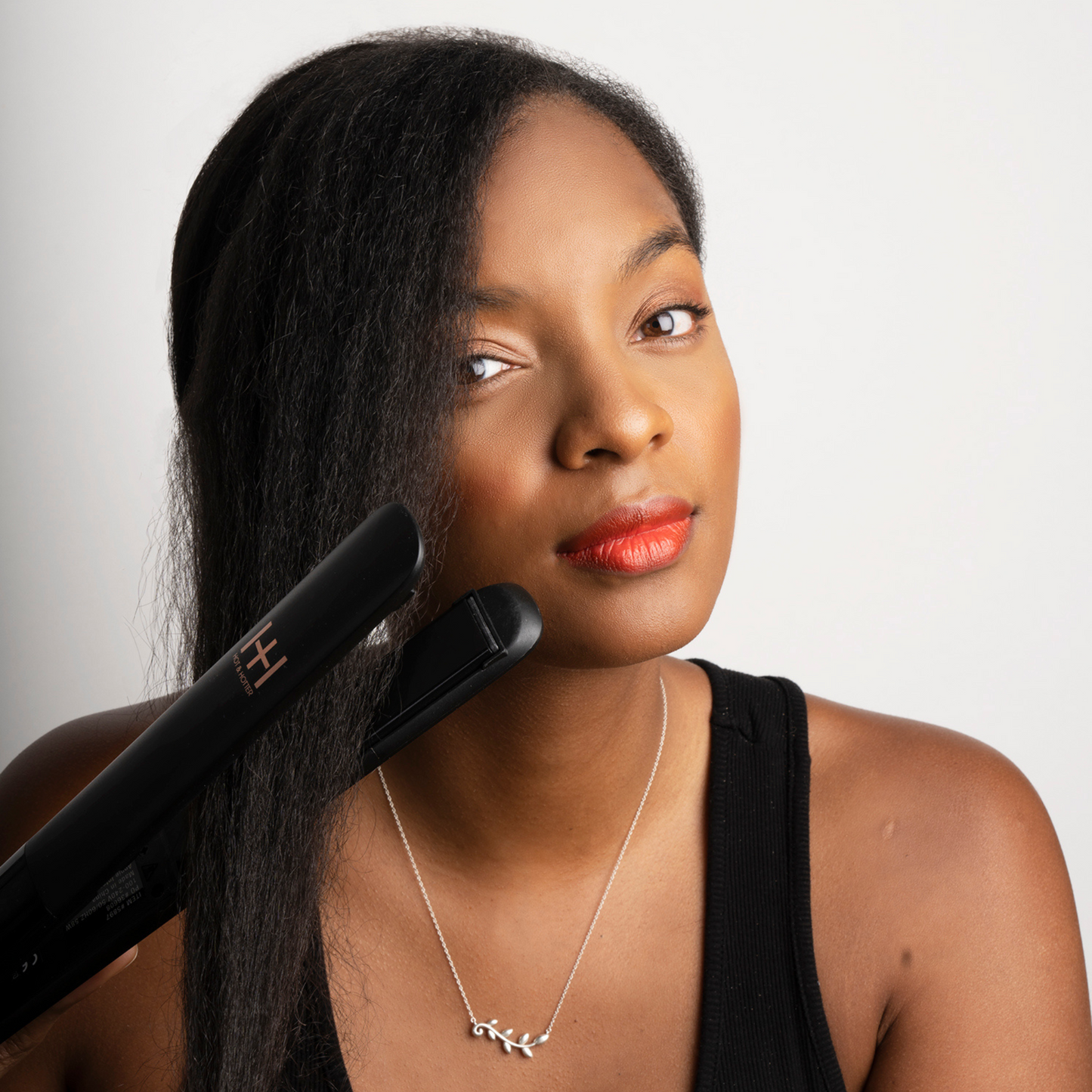 Hot & Hotter Extra Long Ceramic Digital Flat Iron 1in, Black Annie International, Inc.