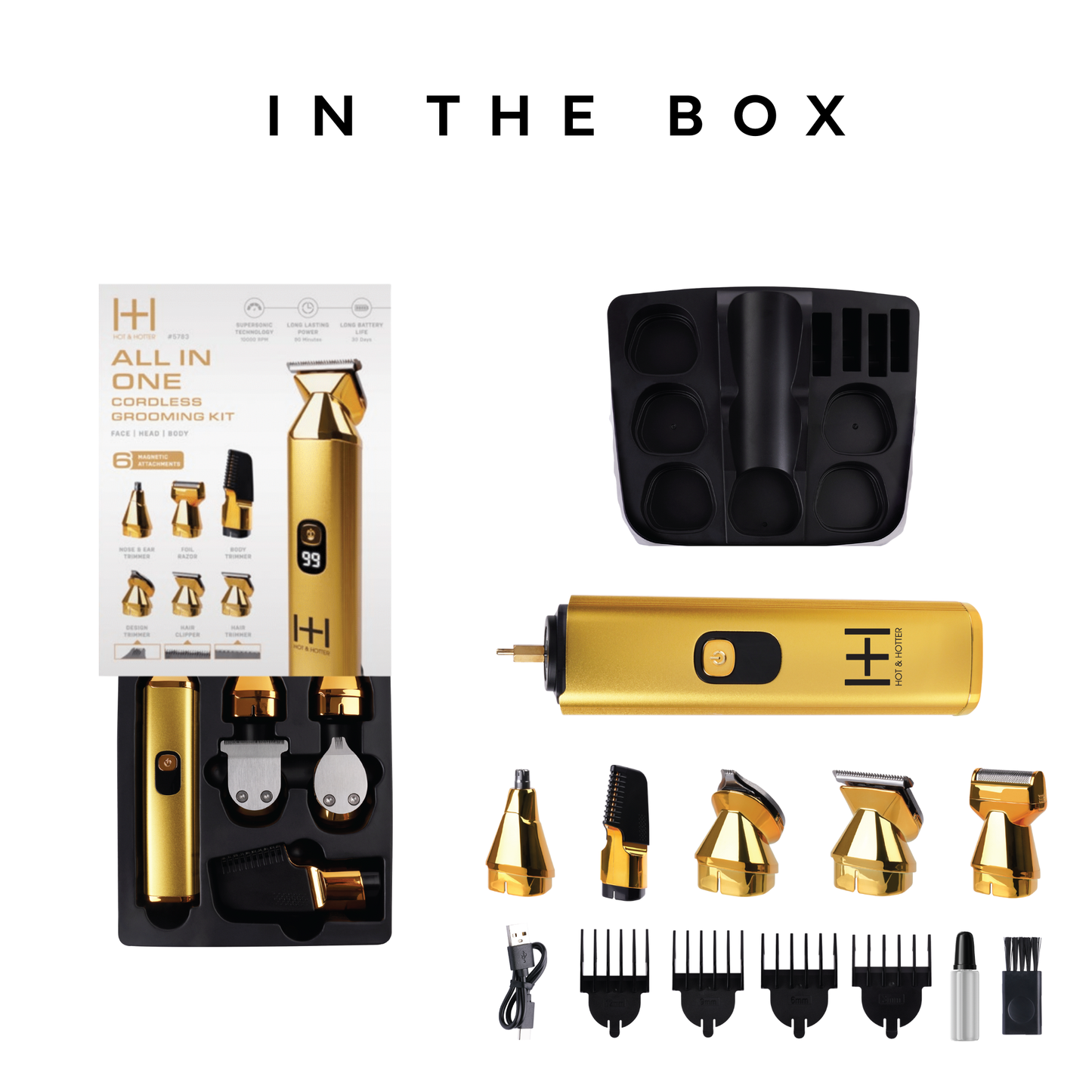 Hot & Hotter All-In-One Cordless Grooming Trimmer Kit, 1 Count, Gold Annie International, Inc.