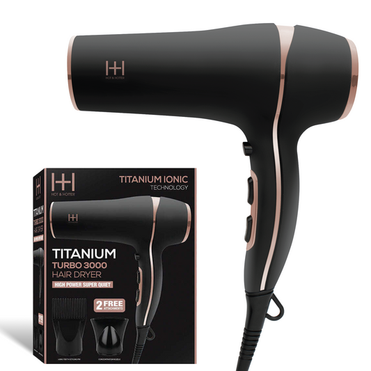 Hot & Hotter Titanium Turbo 3000 Hair Dryer, 1 Count, Black Annie International, Inc.
