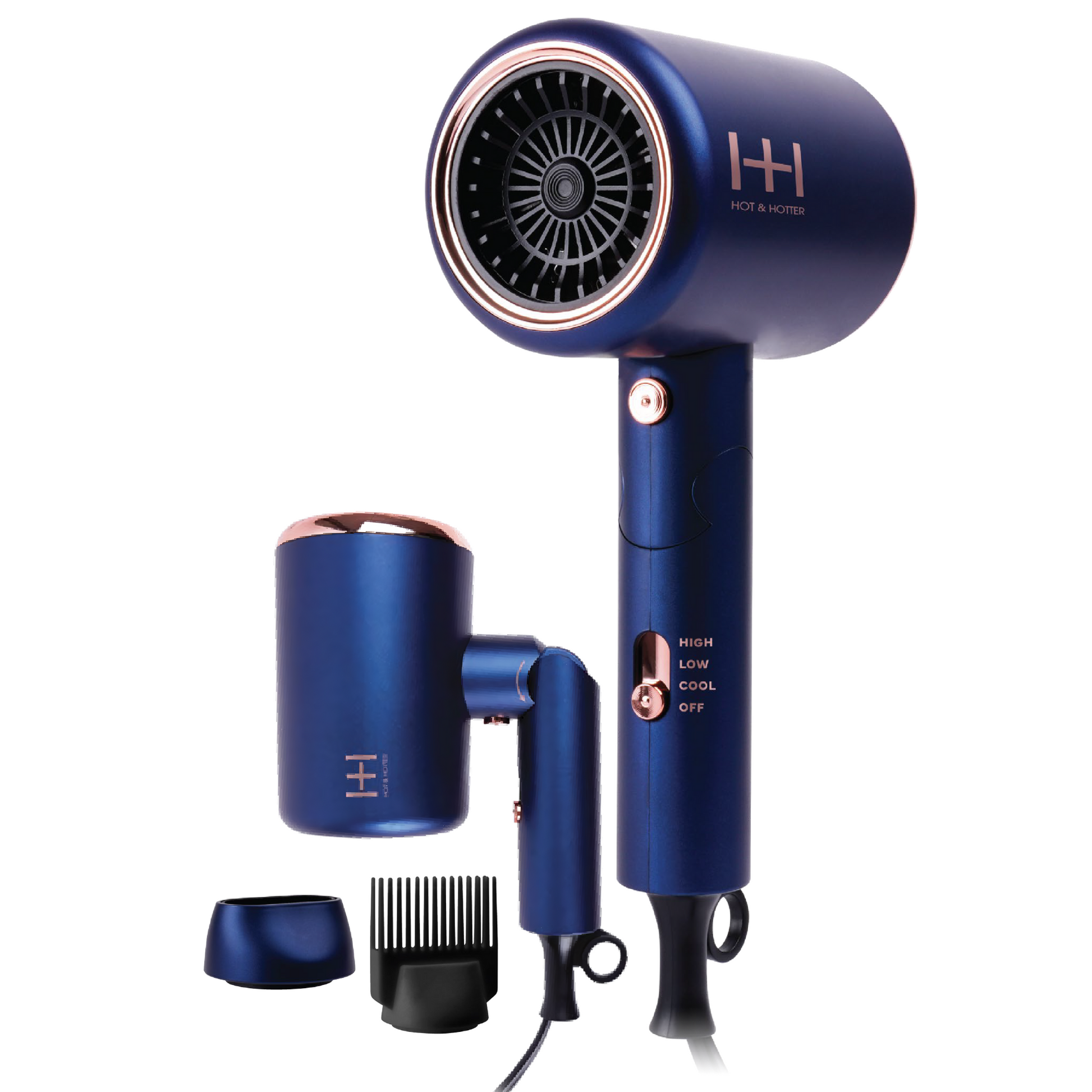Hot & Hotter Turbo 3500 Foldable Hair Dryer, 1 Count, Blue Annie International, Inc.