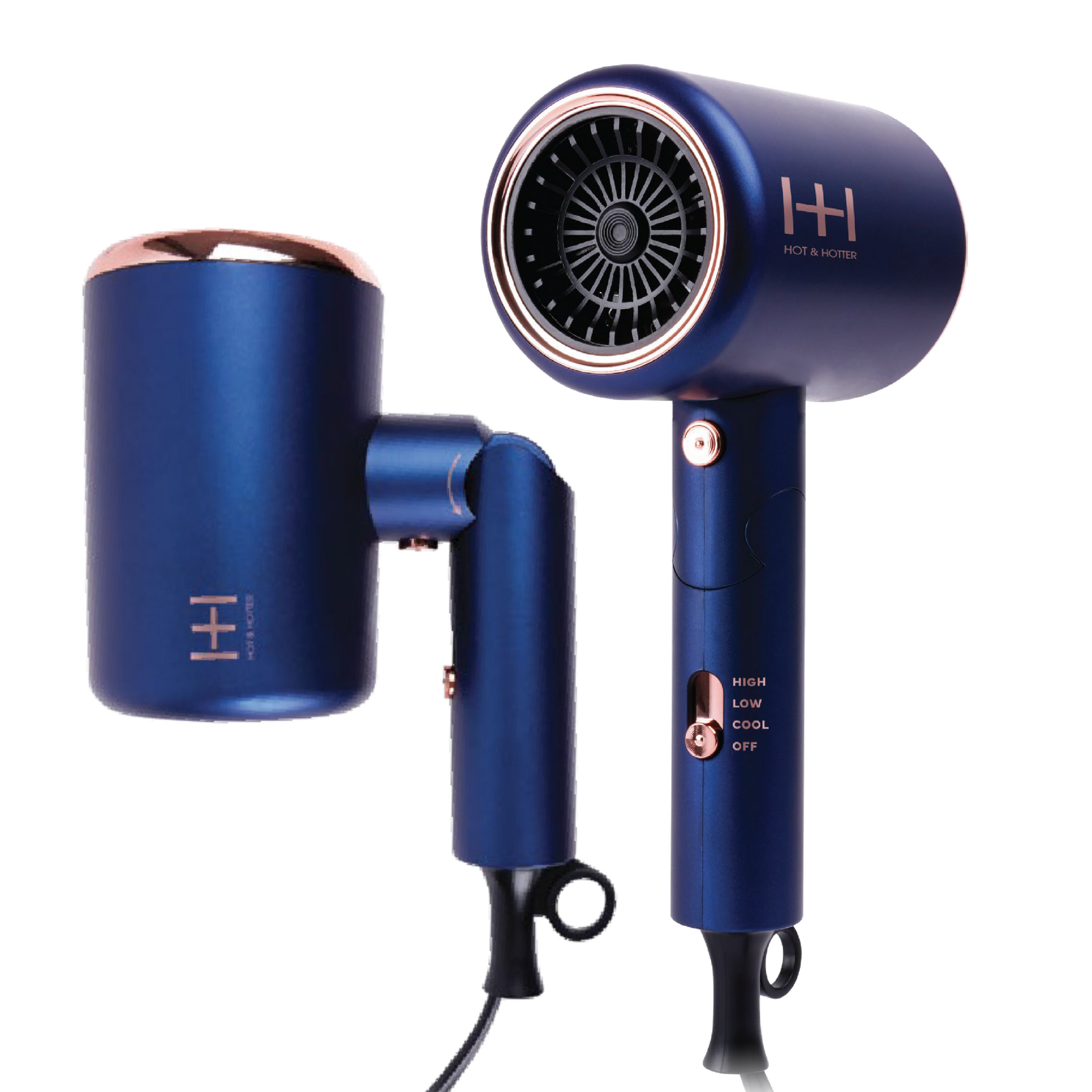 Hot & Hotter Turbo 3500 Foldable Hair Dryer, 1 Count, Blue Annie International, Inc.