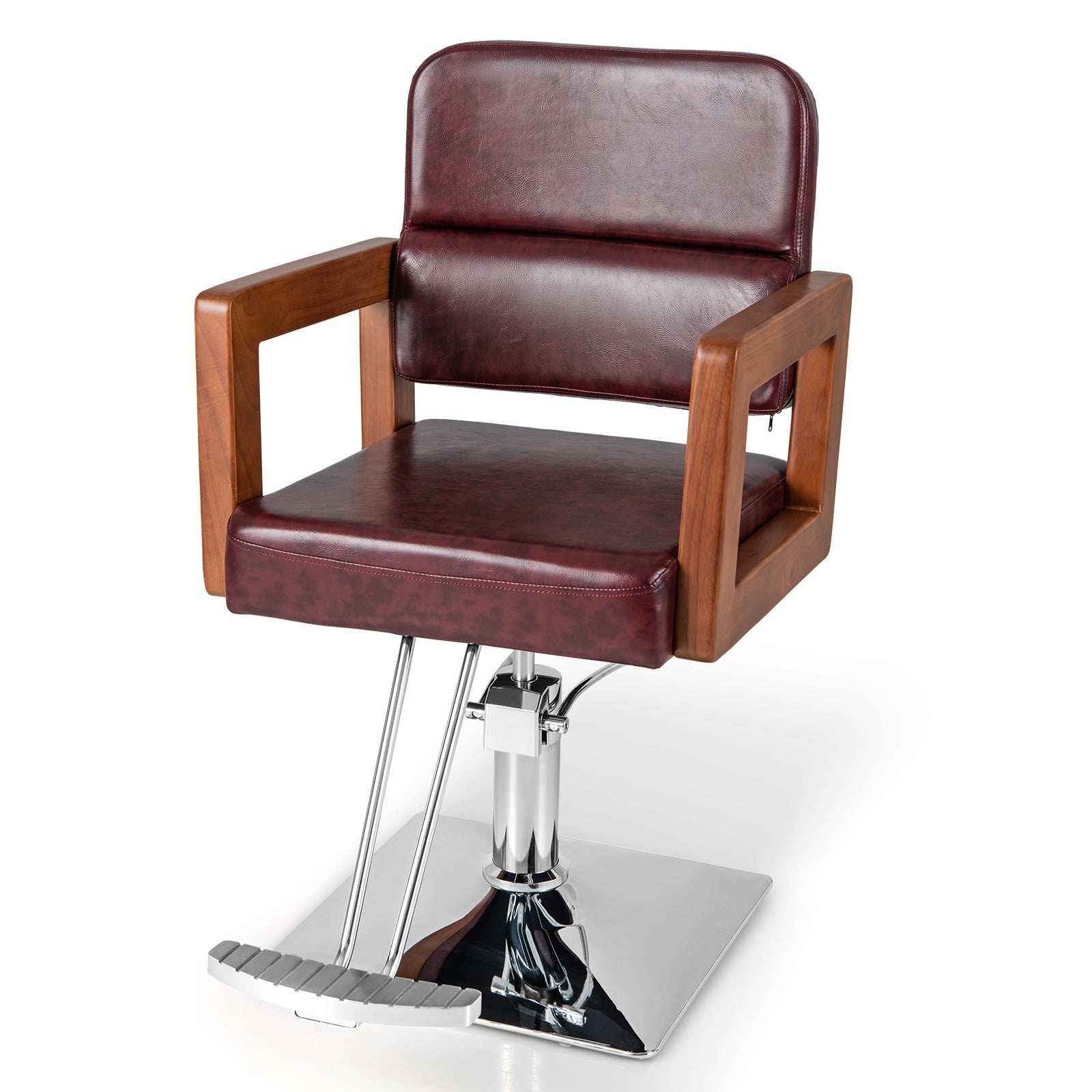 Hydraulic Barber Chair Salon Chair for Hair Stylist with 360 Degrees Swivel-Red DirectDeals