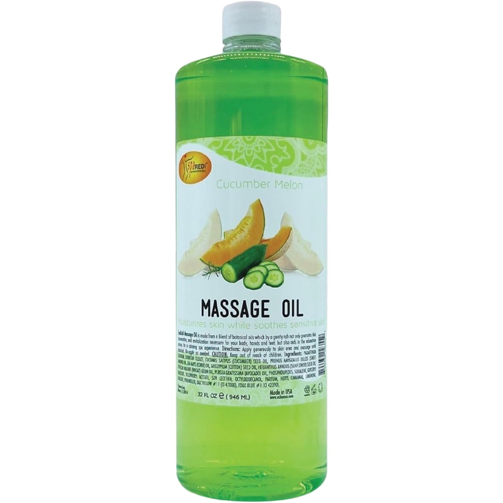 Massage Oil 32oz - Cucumber Melon  | Mani Pedi Body Lunali Nail Supply