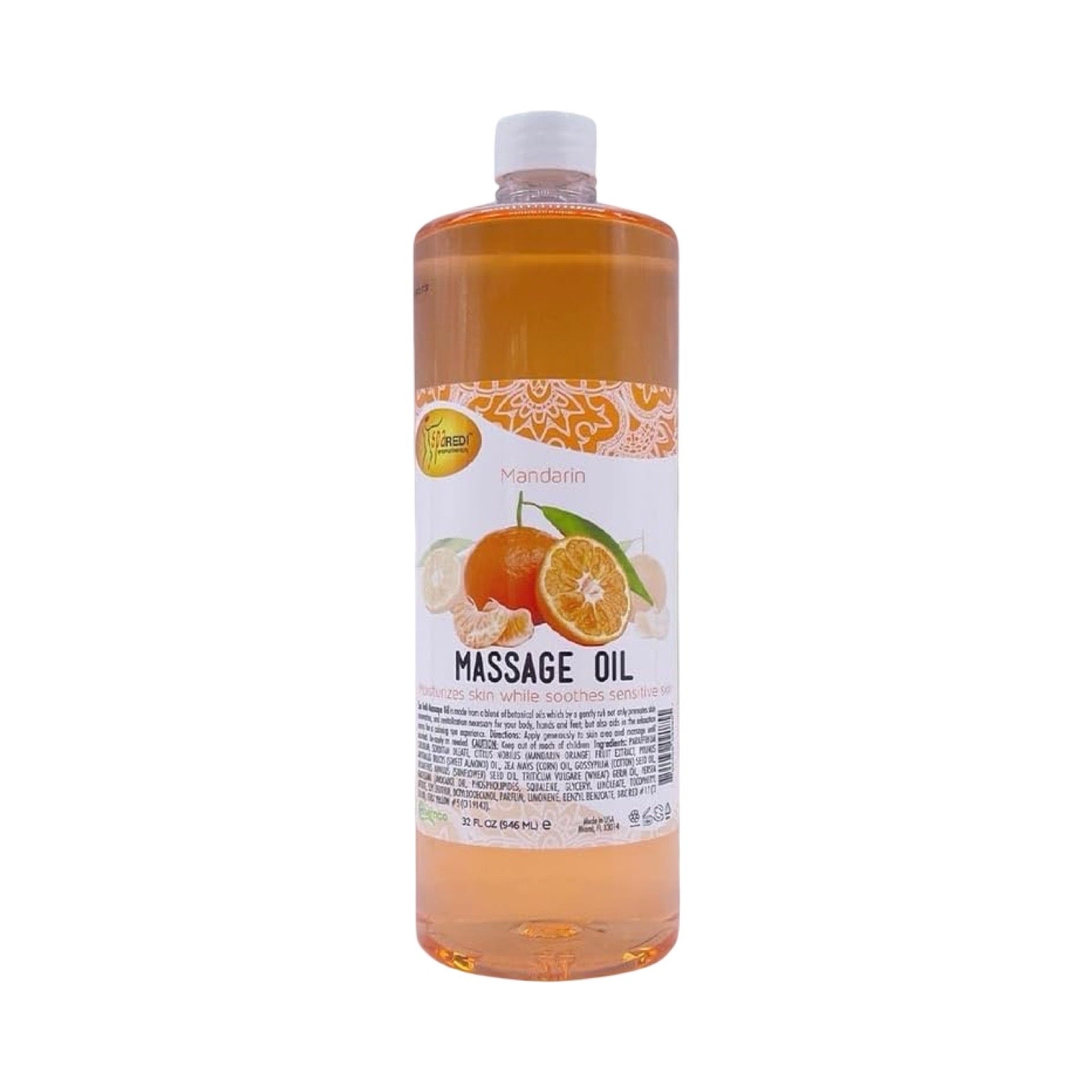 Massage Oil 32oz - Mandarin | Mani Pedi Body Lunali Nail Supply