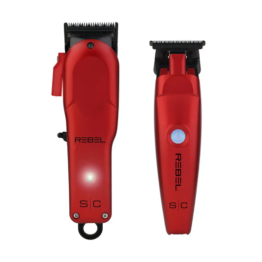 StyleCraft Rebel Clipper & Trimmer Red Combo The Barber Plug