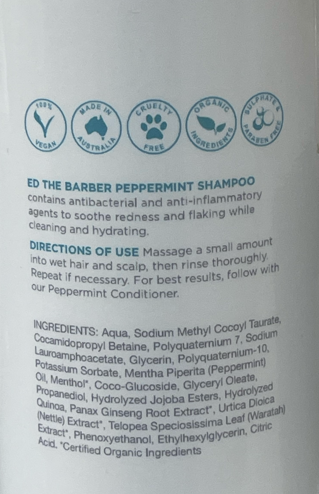 Ed the Barber Classic Peppermint Shampoo Unlimited Boundaries Barber and Beauty Supply