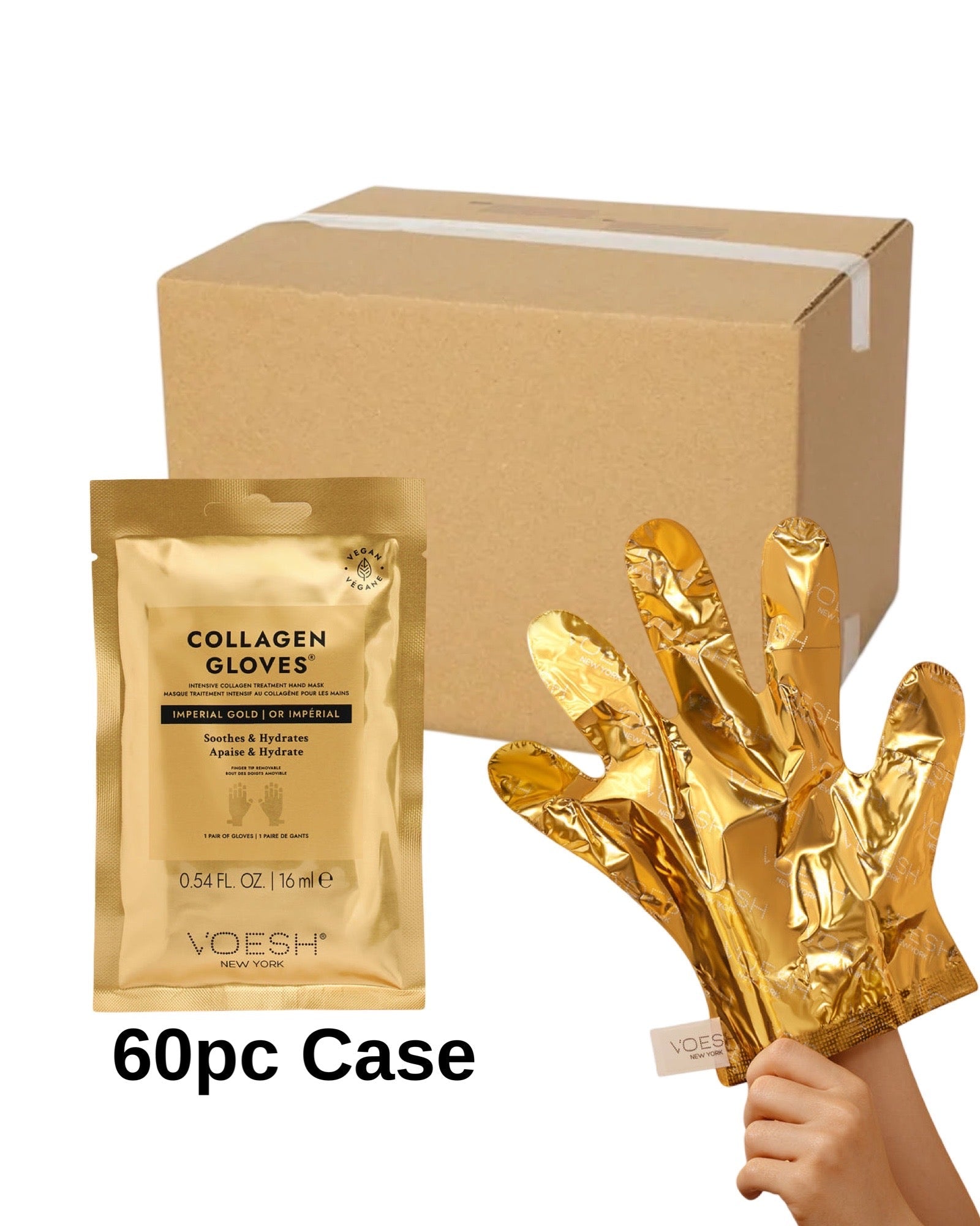 *Box Collagen Glove Imperial Gold - 60pc Lunali Nail Supply