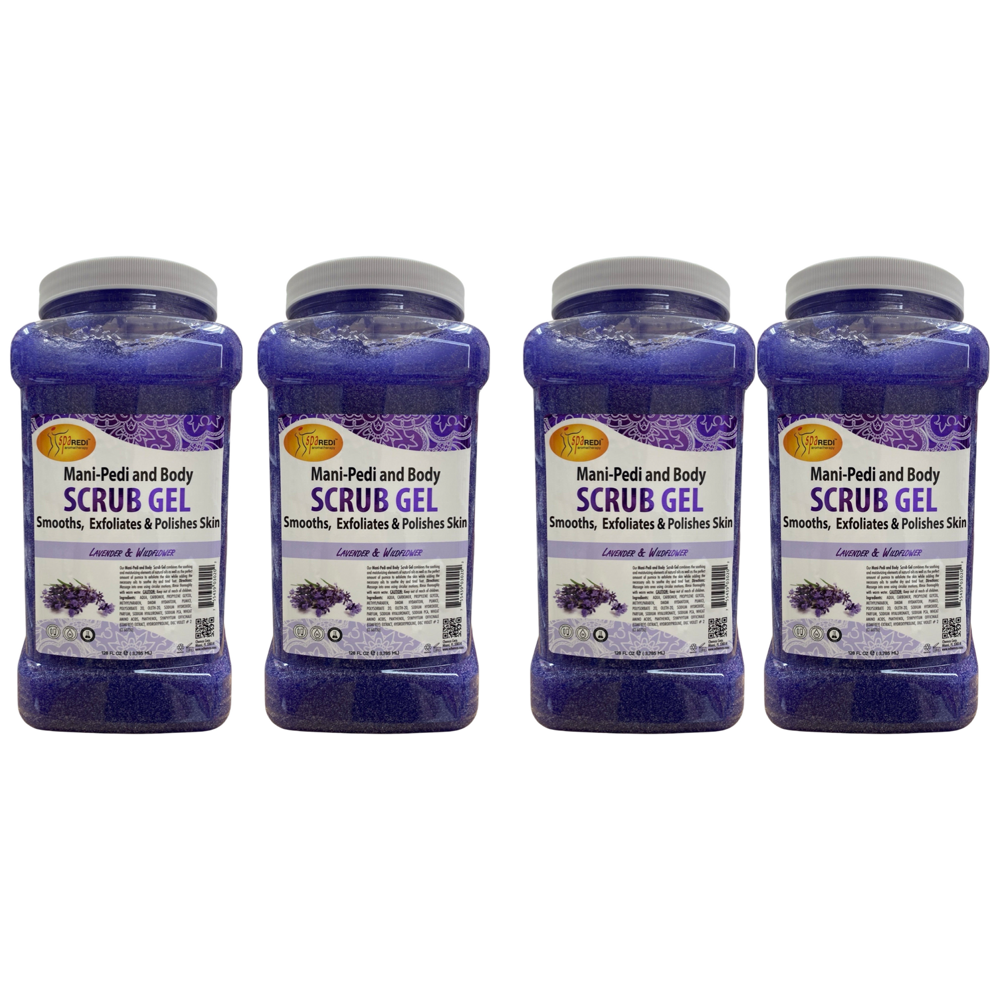 *Case Lavender Mani-Pedi & Body Scrub Gel - (4 x 128oz) Lunali Nail Supply