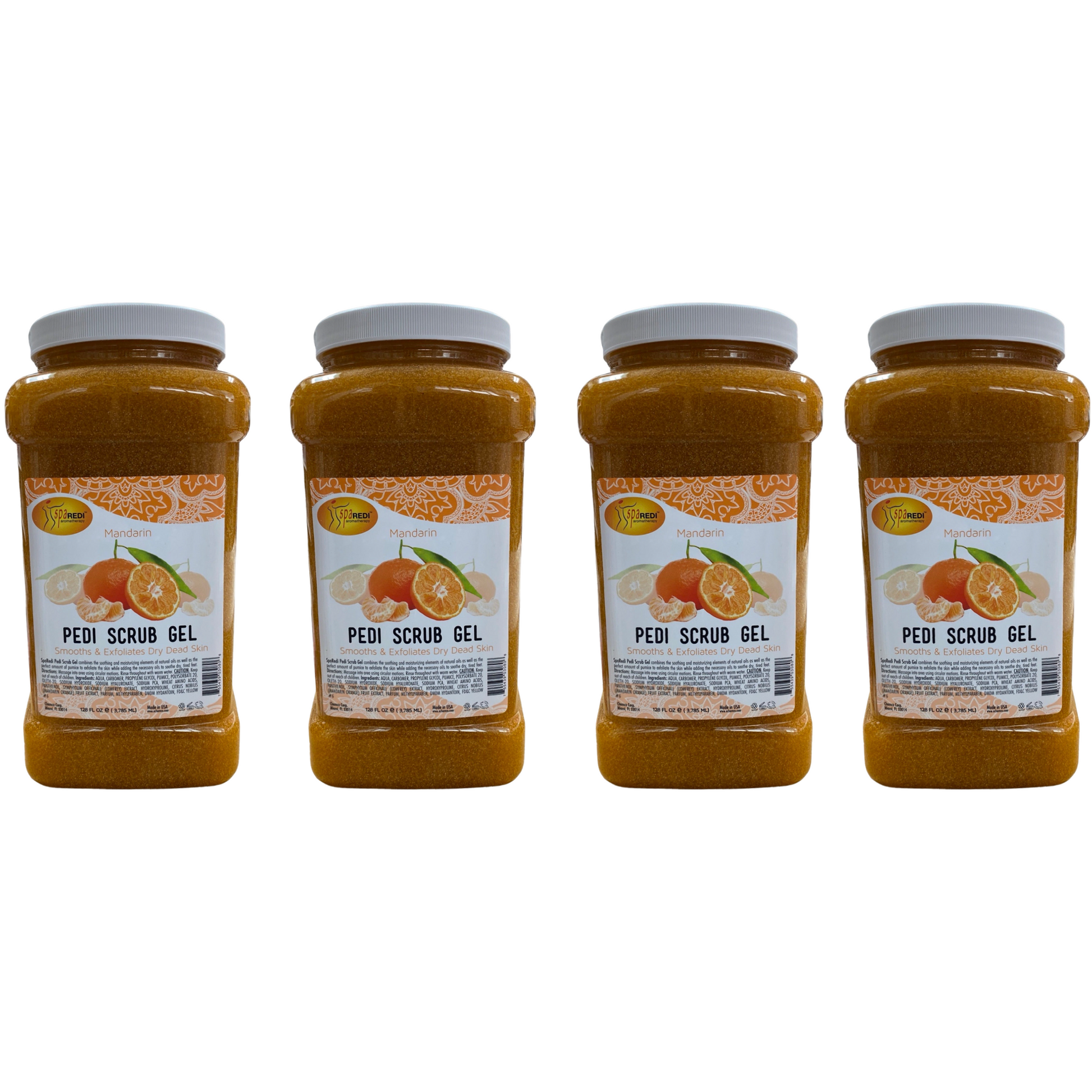 *Case Mandarin Pedi Scrub Gel -(4 x 128oz) Lunali Nail Supply