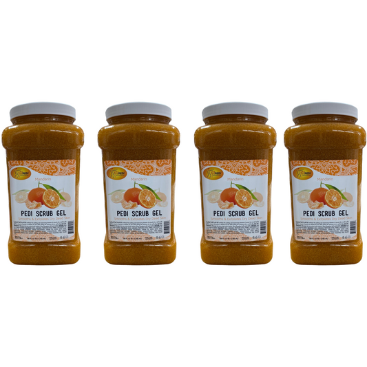 *Case Mandarin Pedi Scrub Gel -(4 x 128oz) Lunali Nail Supply