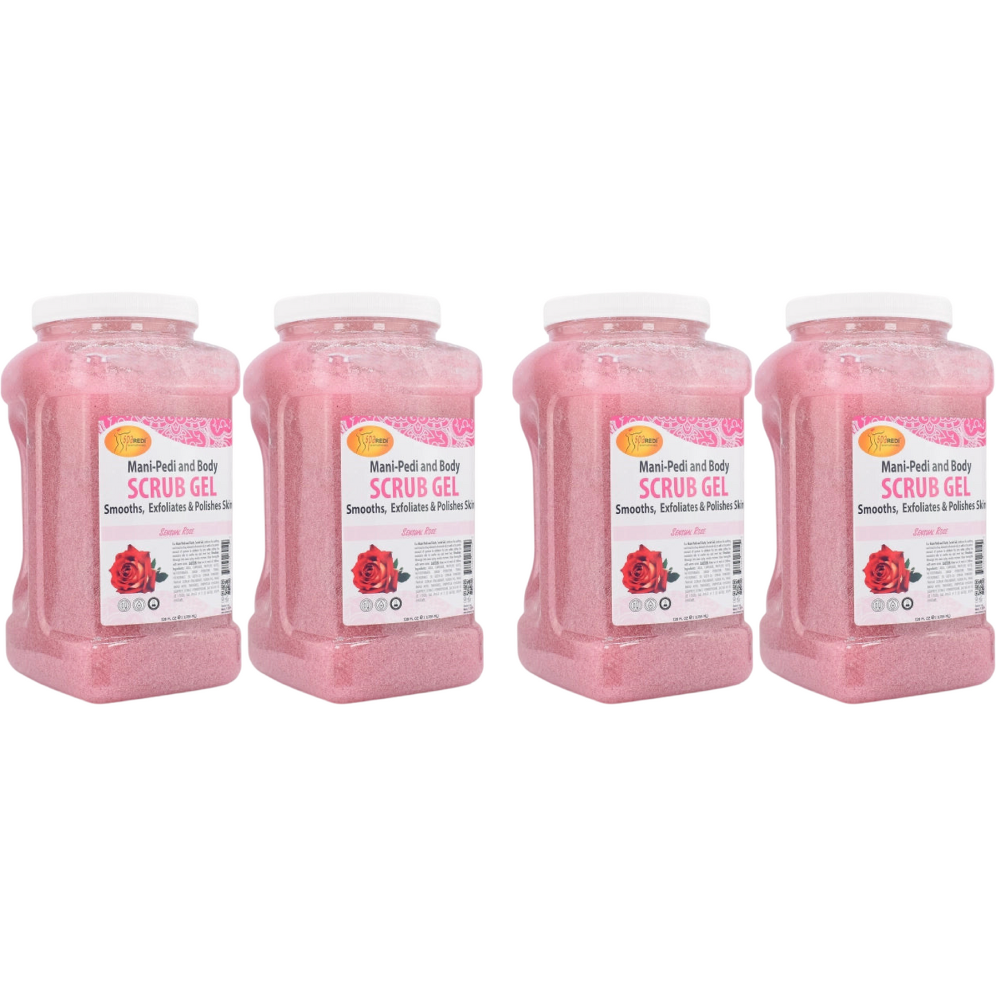*Case Sensual Rose Pedi Scrub Gel - (4 x 128oz) Lunali Nail Supply