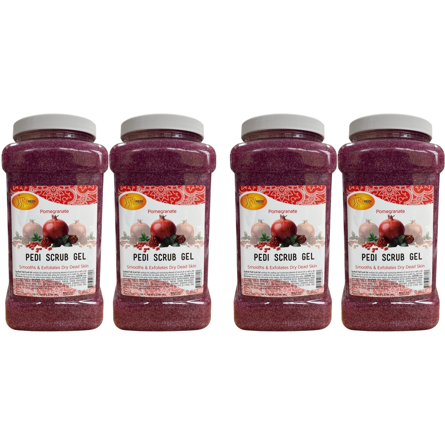 *Case Pomegranate Pedi Scrub Gel - (4 x 128oz) Lunali Nail Supply