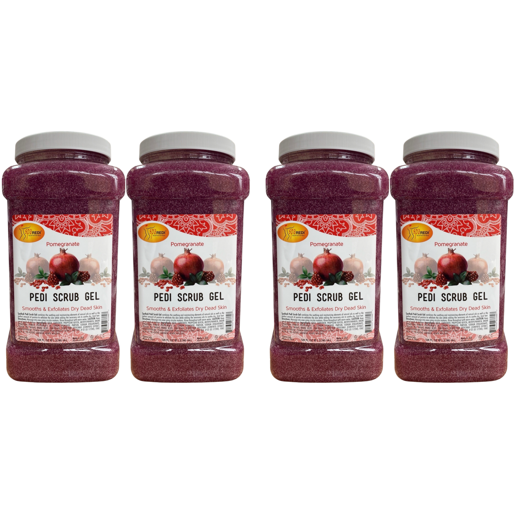 *Case Pomegranate Pedi Scrub Gel - (4 x 128oz) Lunali Nail Supply