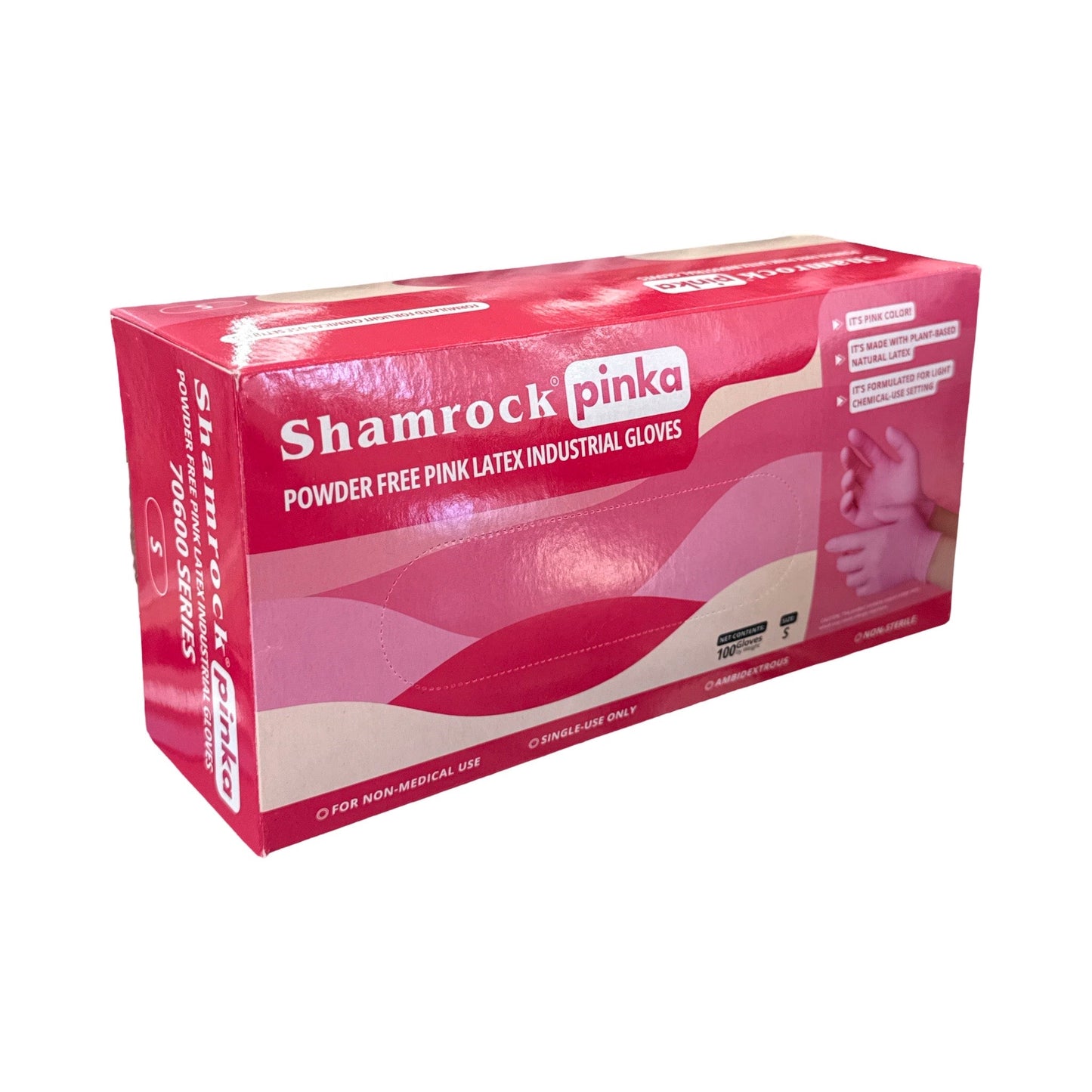 Shamrock Pink Latex Gloves | 100pc Box Lunali Nail Supply